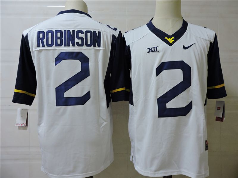 Men West Virginia Mountaineers #2 Robinson White Nike 2025 NCAA Jersey